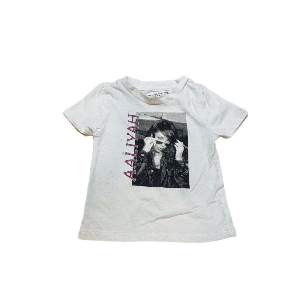 Aaliyah Girls White Tee Shirt 2T